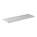 A white rectangular Cambro Camshelving® stationary shelf with white vented shelves.