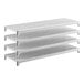 A set of four white vented stationary shelving units designed for storage, each measuring 60 inches by 21 inches.