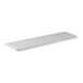 A white rectangular metal shelf with 5 white solid shelves.