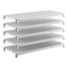 A set of five vented plastic shelving units designed for stationary storage, measuring 54 inches by 24 inches.