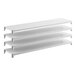 A white stationary shelving kit with four solid shelves, measuring 72 inches by 18 inches.