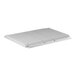 A white plastic shelf with white metal shelves.