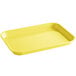 A yellow Cambro market tray with a handle.