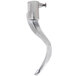 A silver metal Hobart dough hook with a screw on the end.