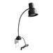 An Avantco black countertop bulb warmer heat lamp with a black cord.