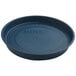 A round black Dinex serving dish with a logo on it.