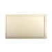 A white rectangular melamine serving board with a faux bamboo border.