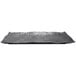 A rectangular black Elite Global Solutions melamine plate with a wavy edge.