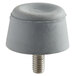 A grey round plastic foot with a screw on top.