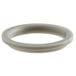 A grey round rubber seal with a hole in the middle on a white background.