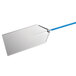 A GI Metal rectangular pizza peel with a blue handle.