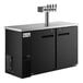 A black Avantco beer kegerator with two taps.