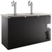 An Avantco black rectangular beer dispenser with silver taps.