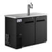 An Avantco black beer dispenser with three doors.