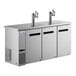A stainless steel Avantco beer dispenser with two taps.
