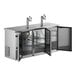 A stainless steel Avantco beer dispenser with two doors.