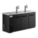 An Avantco black beer dispenser with two taps.
