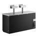 A black rectangular Avantco beer dispenser with a silver metal top and two taps.
