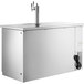 A large stainless steel rectangular Avantco beer dispenser with metal taps.