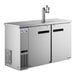 A stainless steel Avantco beer dispenser with two taps.