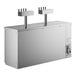 A stainless steel rectangular Avantco beer dispenser with metal taps.