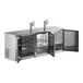 A stainless steel Avantco beer dispenser with two doors.