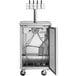 An Avantco stainless steel beer dispenser with four taps and an open door.