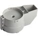 A gray plastic lid with a hole for a Robot Coupe R2 Dice series machine.