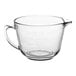 An Anchor Hocking clear glass measuring cup with a handle.