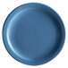 A close-up of a blue Libbey Cantina porcelain plate.