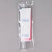 A clear plastic bag with a white and red Double Serving Hot Beverage Condiment Kit with blue text.