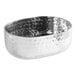 An American Metalcraft silver aluminum bowl with a hammered surface.