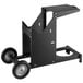 A black metal cart with wheels for a Backyard Pro outdoor deep fryer.