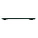 A rectangular black glass Taylor bathroom scale with black legs.
