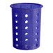 A purple plastic container with holes.