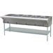 An Eagle Group stainless steel natural gas steam table with five open wells.