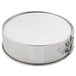 A round metal Chicago Metallic springform cake pan with a metal lock.