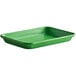 a green tray with a white background