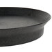 A black round polypropylene deli server with a circular rim.