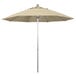 A California Umbrella with Sunbrella Antique Beige fabric on a silver metal pole.