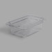 A clear Rubbermaid FreshWorks plastic container with a lid.