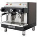 a black and silver espresso machine