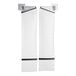 A pair of white rectangular Curtron Polar-Pro swinging door strips with black hardware.