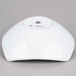 An American Metalcraft white stoneware square bowl with a lid on top.