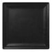 A black square porcelain plate with a black rim.