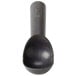 A black plastic spoon with a Zeroll logo and a black egg-shaped bowl with a Zeroll logo.