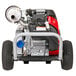 A Simpson gas powered pressure washer with a Honda engine on a white background.