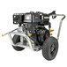 A Simpson aluminum gas powered pressure washer with a black handle.