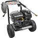 A black and silver Simpson Megashot pressure washer with a black and grey Kohler engine attached.