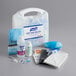 A Purell body fluid spill kit in a clamshell case.